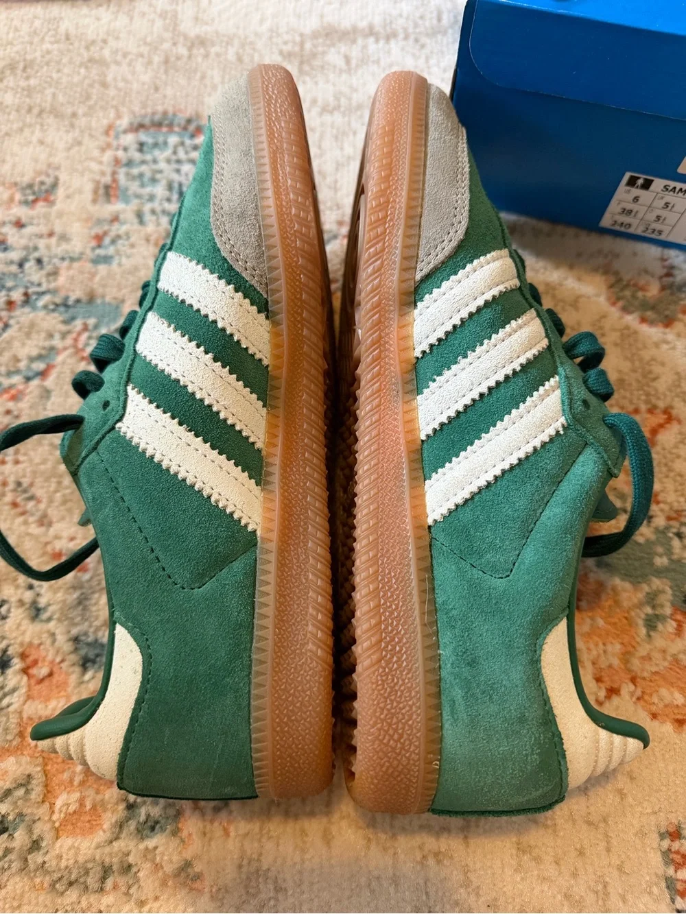 Adidas Samba OG Men’s Green & White Suede Retro Sneakers